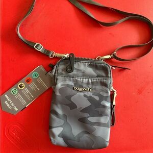 Baggallini Gray Messenger Bag with Versatile Straps